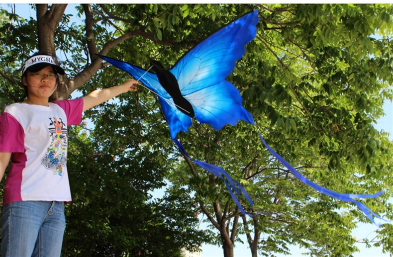 潍坊风筝蝴蝶风筝蓝蝴蝶风筝闪电客设计新颖漂亮容易飞