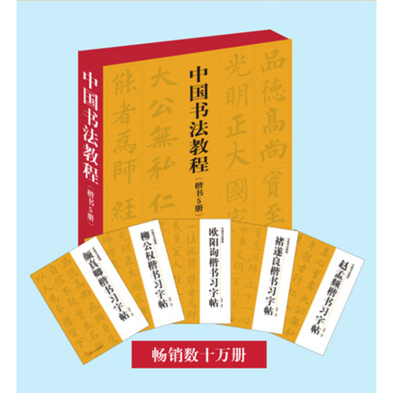 全5册中国书法教程颜真卿赵孟頫柳公权 欧阳询褚遂良楷书习字帖临习碑帖