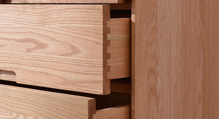 全实木斗柜 五斗橱简约现代收纳柜子 卧室家具 北橡木材质 客厅卧室