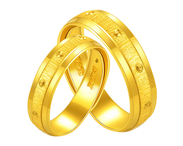 无货中国黄金足金首饰简爱简约情侣黄金对戒戒指黄金戒指计价
