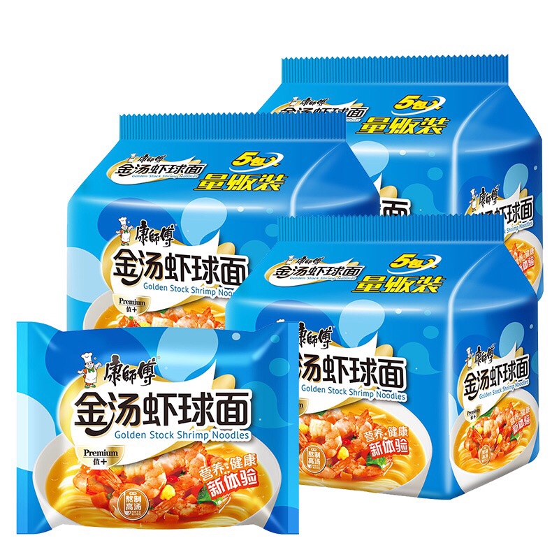 康师傅金汤虾球面5连包104g5