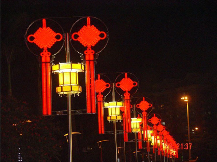 led中国结灯笼路灯杆灯led中国结异型景观灯户外防中国结光