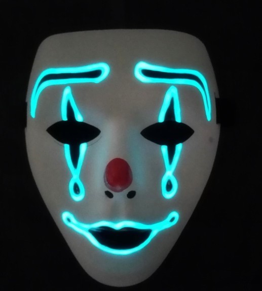 原创手绘夜光面具荧光面具鬼步舞光面具全脸男女夜光面具