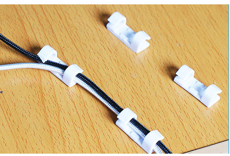 萌碎桌面理线器墙面贴网线卡子数据电线固定线夹整理自粘线扣走线卡扣