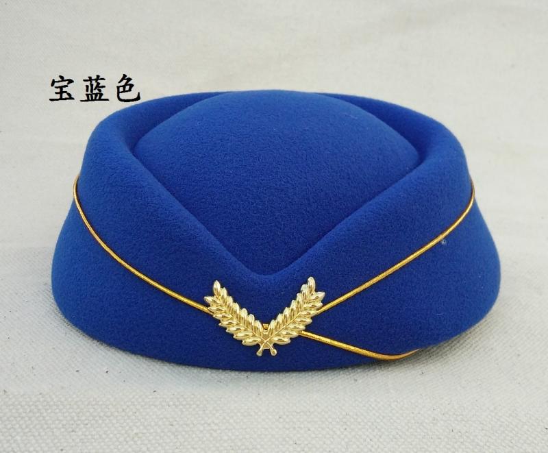 mtiny包邮送丝巾毛呢空姐礼仪帽舞台帽表演出帽制服女士贝雷帽
