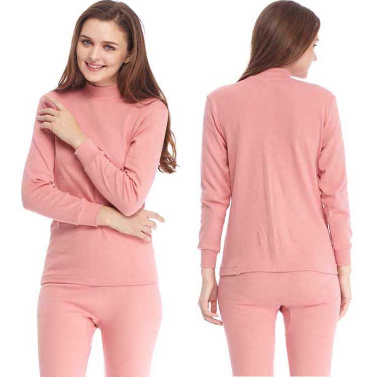 宜而爽yoursun半高领全棉基础内衣女式柔软棉毛衫纯棉保暖秋衣秋裤