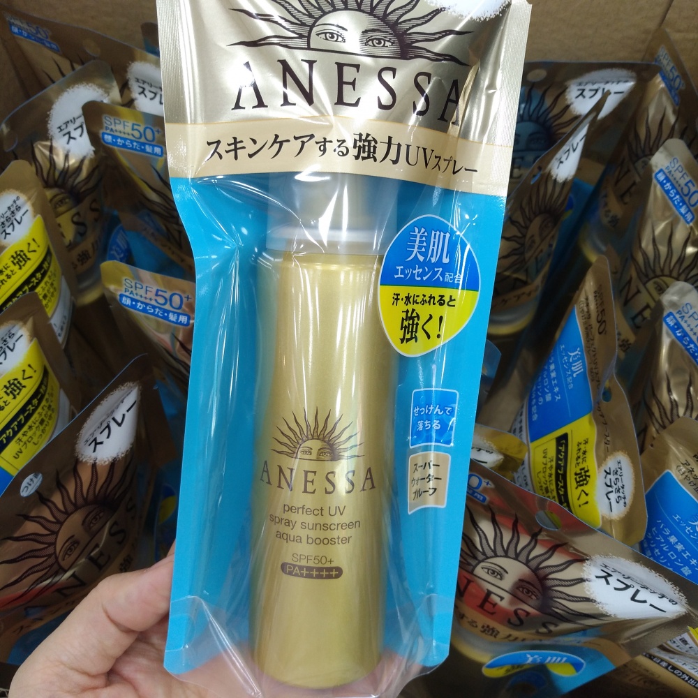 vivi美妆日本资生堂安热沙金瓶防晒喷雾spf50男女安anessa耐晒60g