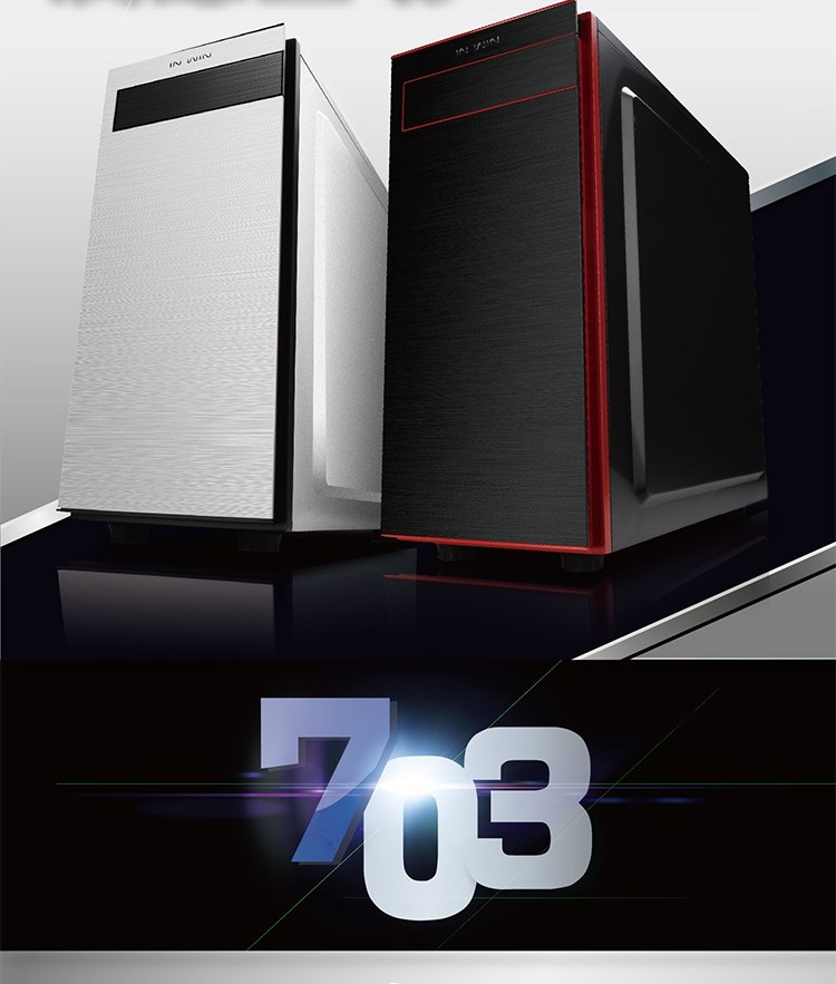 in win迎广 703 时尚简洁/侧透/钢化玻璃 台式机中塔式铝面板机箱