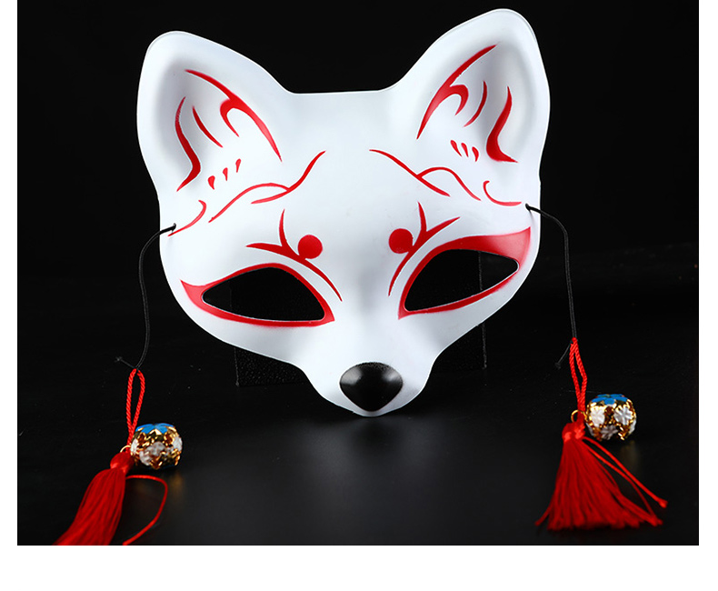 抖音同款猫脸面具cosplay成人半脸手绘和风日式舞会狐狸动漫直播