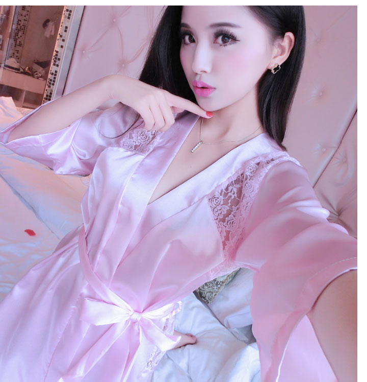 2017年新款夏季性感吊带睡衣女士睡裙诱惑丝绸情趣内衣家居服纺睡袍