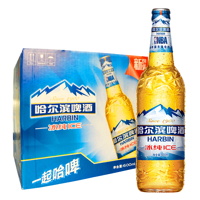 【哈尔滨啤酒】 哈尔滨冰纯啤酒600ml【价格 图片 品牌 报价】