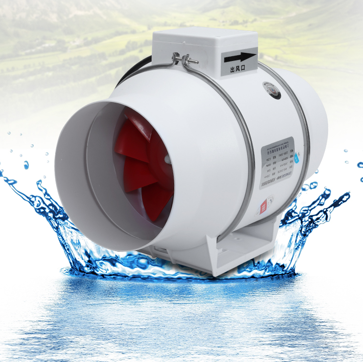 巴尔6寸斜流增压管道抽风机150160pvc卫浴换气排风送风排气扇静