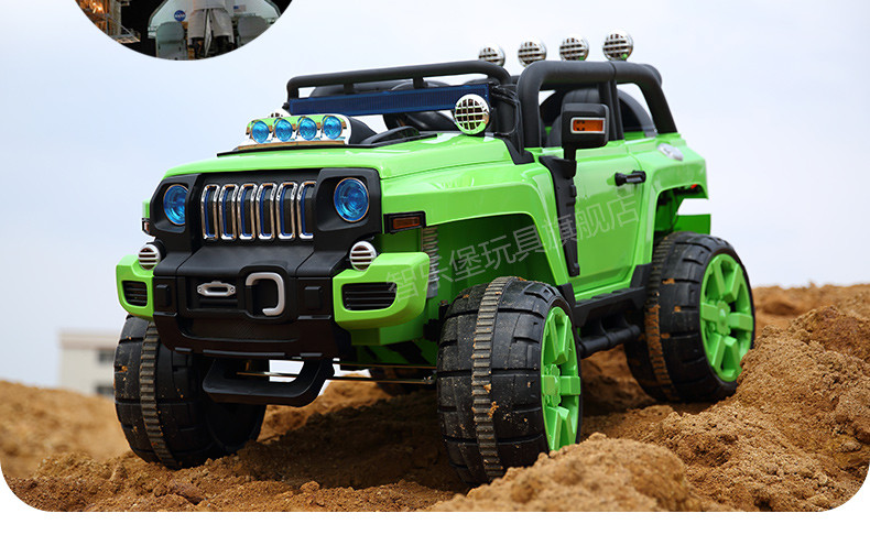 智乐堡儿童电动车越野车宝宝双驱四轮汽车带遥控可坐人玩具车小孩 bi