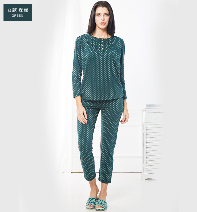 topnew铜牛铜牛内衣舒尚柔圈圆领棉花边女士家居服套装062954069282