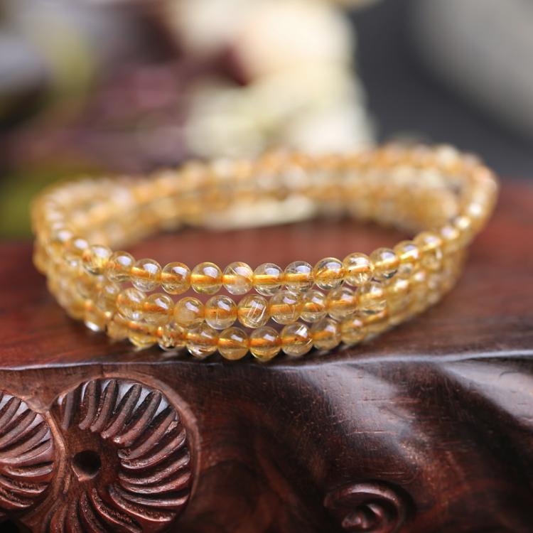 5a天然金晶手链女款三圈单圈手链送女朋友老婆生日礼物送女朋友七夕