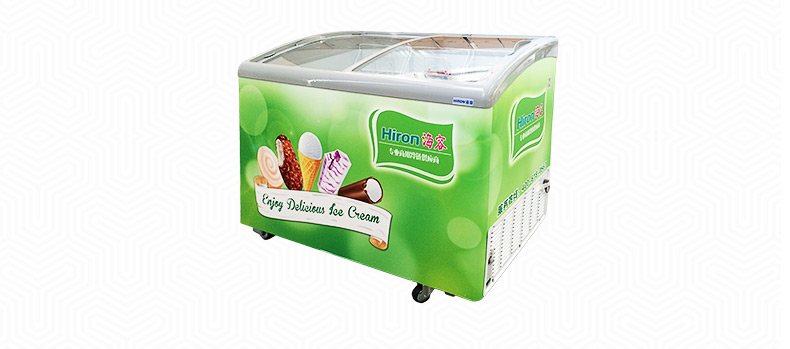 海容hironsd352卧式弧形玻璃门雪糕冰柜冷冻冷柜商用冷柜速冻冰柜352