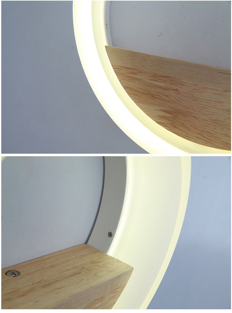 迪鲁奥(diluao)镜前灯其他 现简约实木温馨圆形led壁灯卧室床头走廊