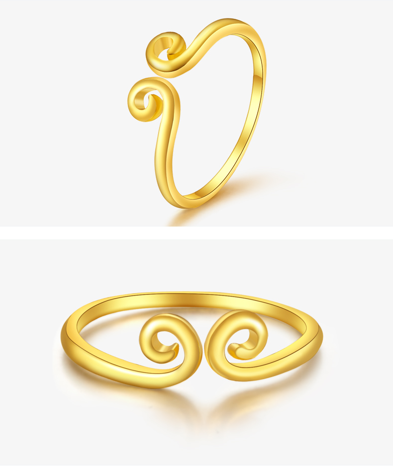 零兑金紧箍咒黄金戒指男女士足金情侣对戒个性食指戒情侣款