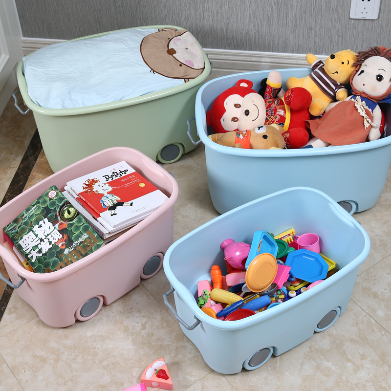 促销卡通特大号儿童玩具收纳箱加厚塑料衣服收纳盒宝宝整理箱储物箱子