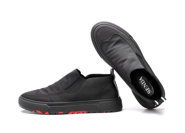 senda森达新款专柜同款一脚蹬休闲男帆布鞋1uf05cm8