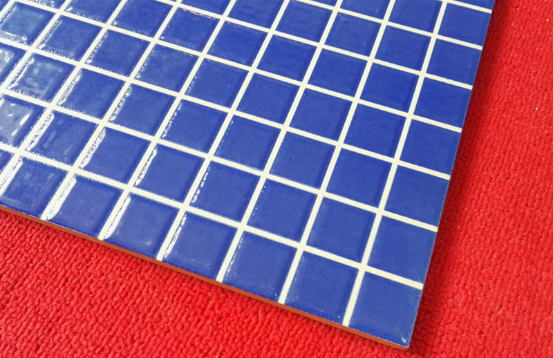 马赛克蓝色格子300x300抛晶砖厨房卫浴地板砖游泳池专用瓷砖地砖壹德