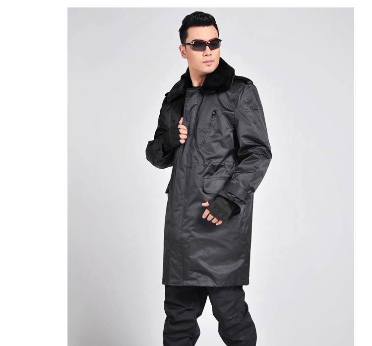 z00107式羊绒保安大衣男士棉服抗寒保暖加长加厚8