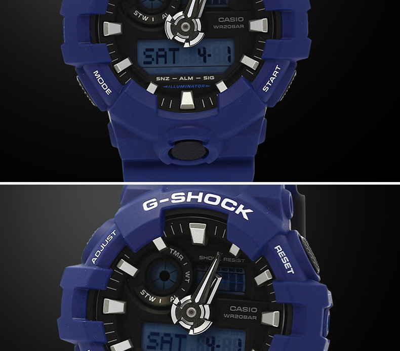 casio卡西欧gshock系列时尚运动休闲防水双显石英男表ga700ga7002a