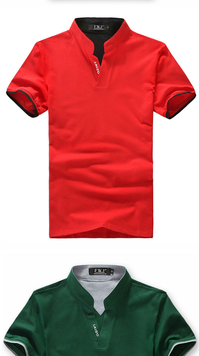 2017夏装新款短袖t恤男纯棉v领印花日系韩版修身t血桖夏季上衣服