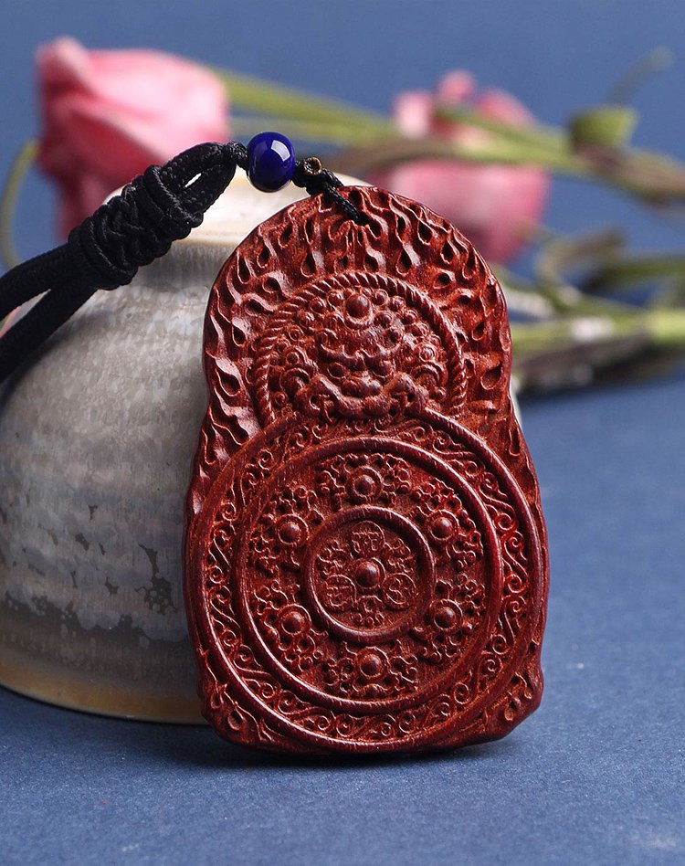 悦木之源赞比亚紫檀雕刻生肖鼠挂牌千手观音吊坠