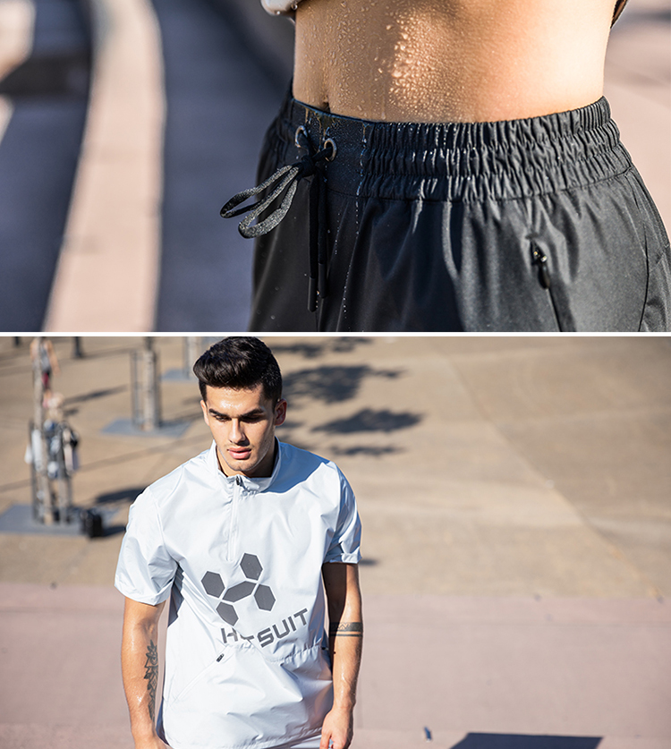 美国hotsuit后秀暴汗服男套装短袖爆汗服夏季跑步运动暴汗服