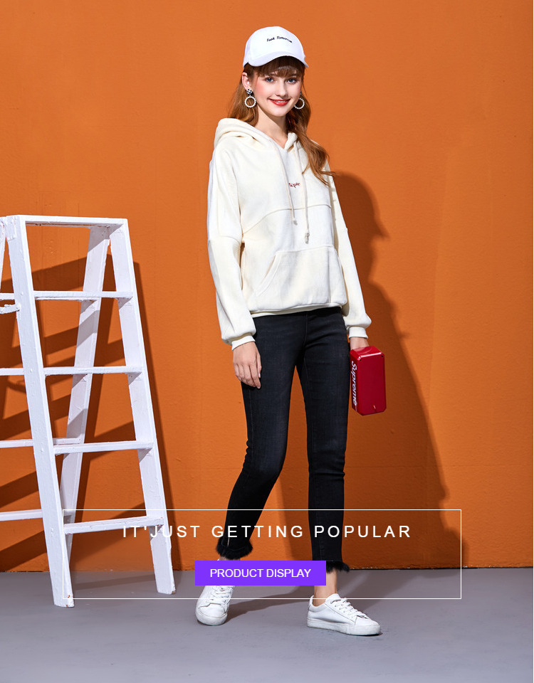 美丽衣橱金丝绒连帽卫衣女2019春新款bf原宿学生宽松显瘦上衣潮