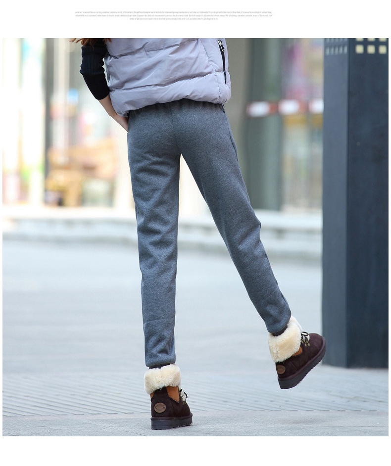 la maxpa女士休闲裤 新款式600克重加绒运动裤女休闲冬装加厚外穿宽松