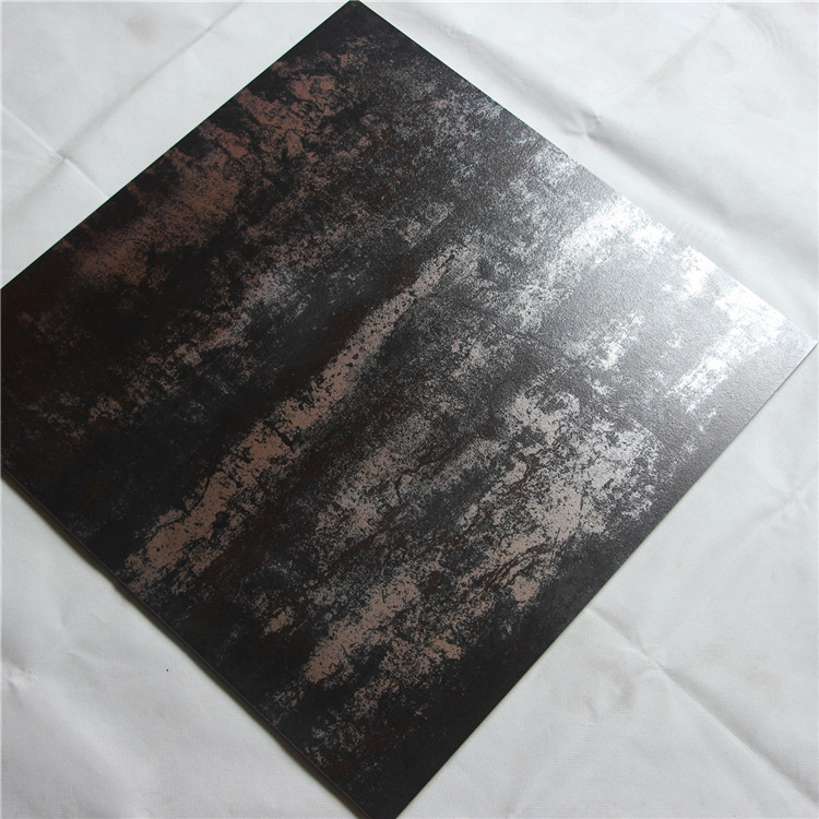 壹德壹瓷砖厂标 佛山特价仿古砖 600x600仿铁锈地板砖 客厅卧室金属砖