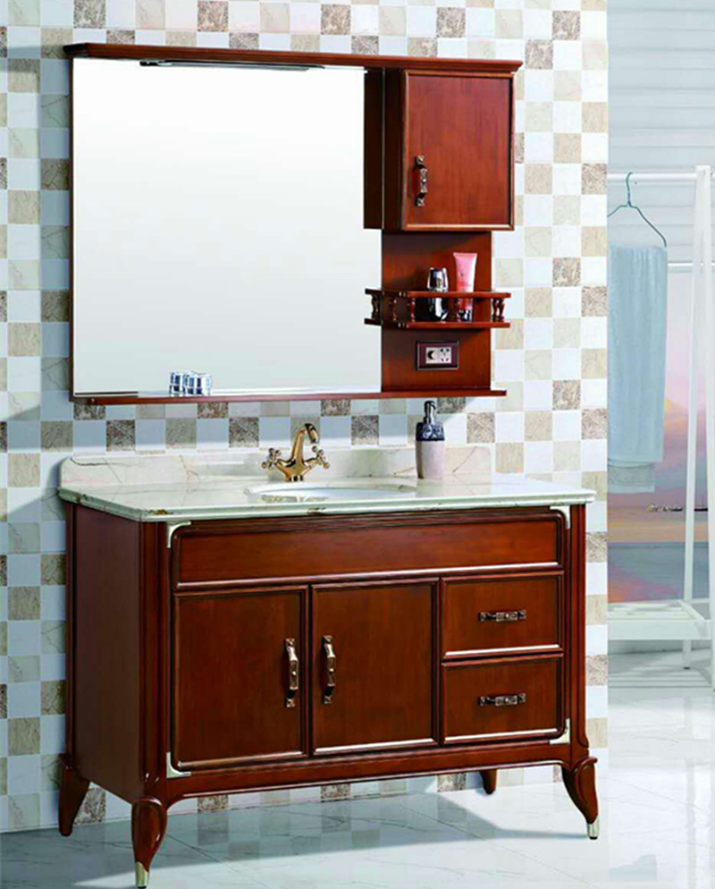 马可波罗卫浴浴室柜两件套全套美国红橡木天然大理石
