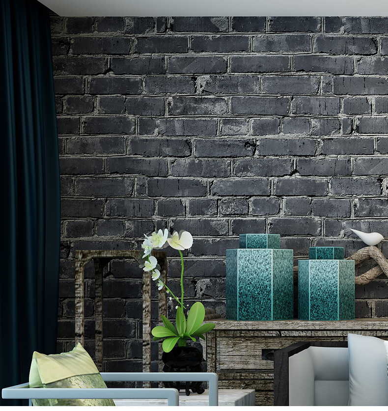 复古怀旧仿古砖纹砖块砖头墙纸中式3d立体餐厅理店文化石壁纸砖壹德壹