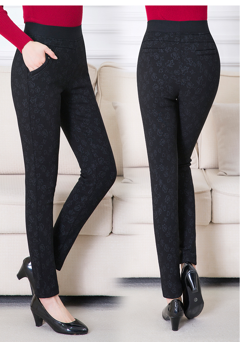 中老年打底裤女外穿加厚冬加绒妈妈裤子秋冬棉裤高腰中年女裤冬季