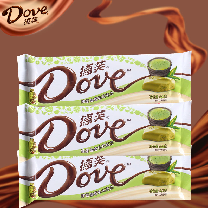 德芙 巧克力 抹茶味曲奇白 42gx3条 (组合糖果)