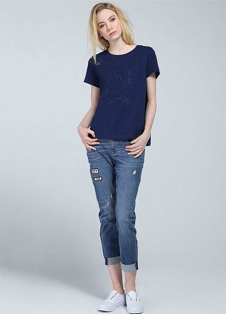 lee女装圆领印花短袖t恤l16342av31xa