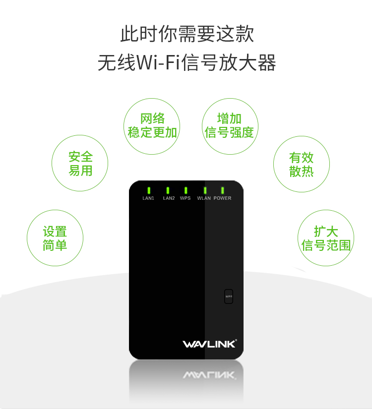 睿因 （wavlink）WL-WN523N2 300Mbps迷你型双网口无线路由器