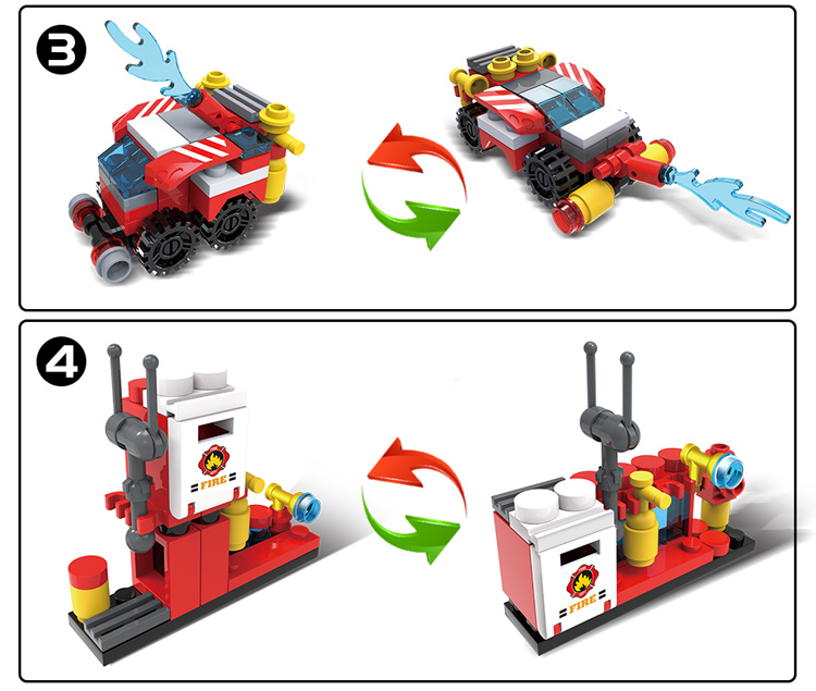 汇奇宝 明迪兼容乐高消防总局消防车模型积木拼装玩具益智智力男孩