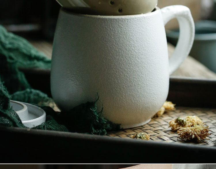 陶瓷杯具带盖杯子泡茶喝水茶杯个人过滤