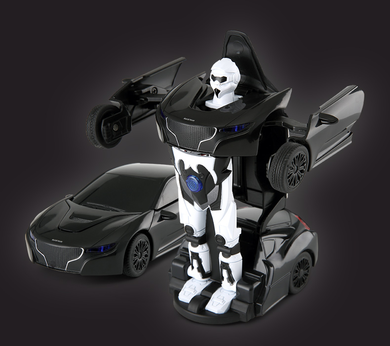 星辉（Rastar）1:32RS战警口袋机器人合金变形玩具汽车带声光可变形61800黑色