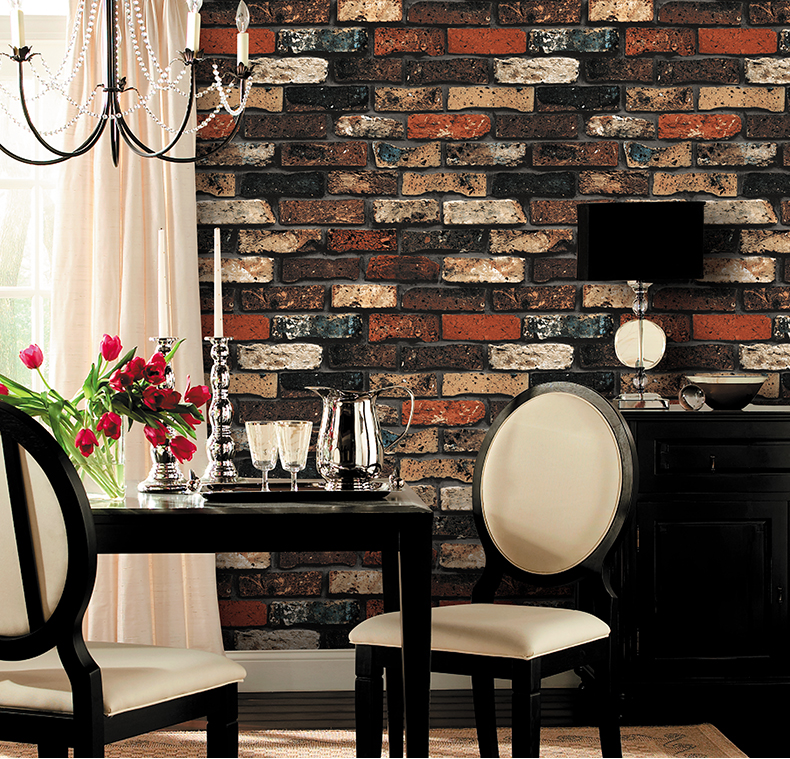 3d砖纹墙纸仿古砖头砖块墙砖中式怀旧餐厅饭店背景墙复古酒吧壹德壹