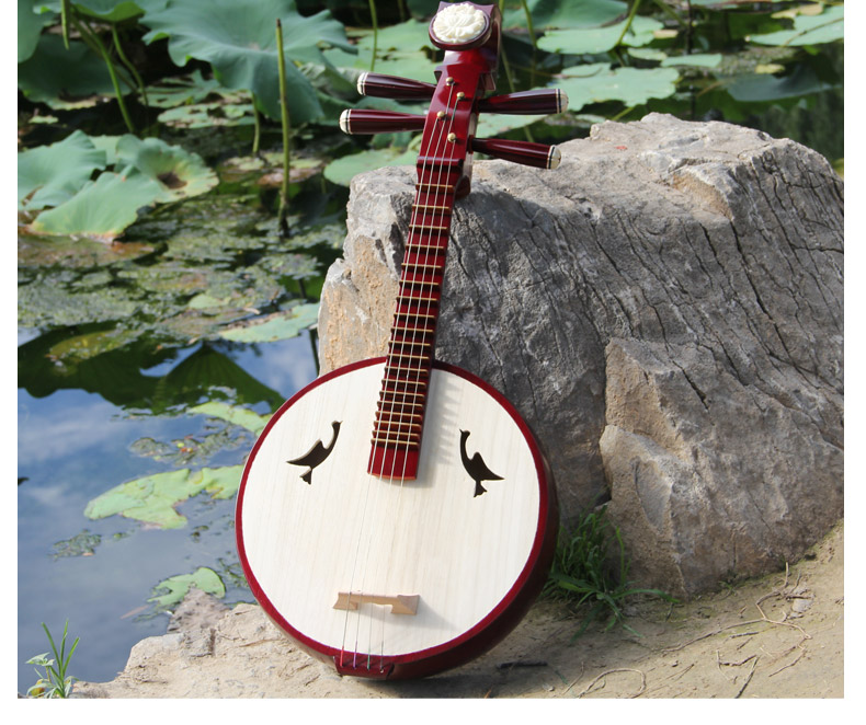 梵巢小阮 硬色木材质 上漆 梧桐木 面板 乐器 骨花 高音 中音 儿童