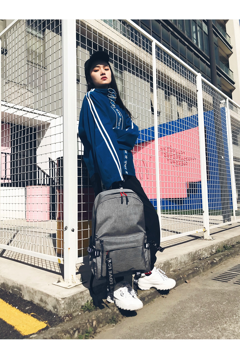 薇姬桑妮街拍简约女双肩包韩版潮男女百搭双背包学院风校园大学高初中