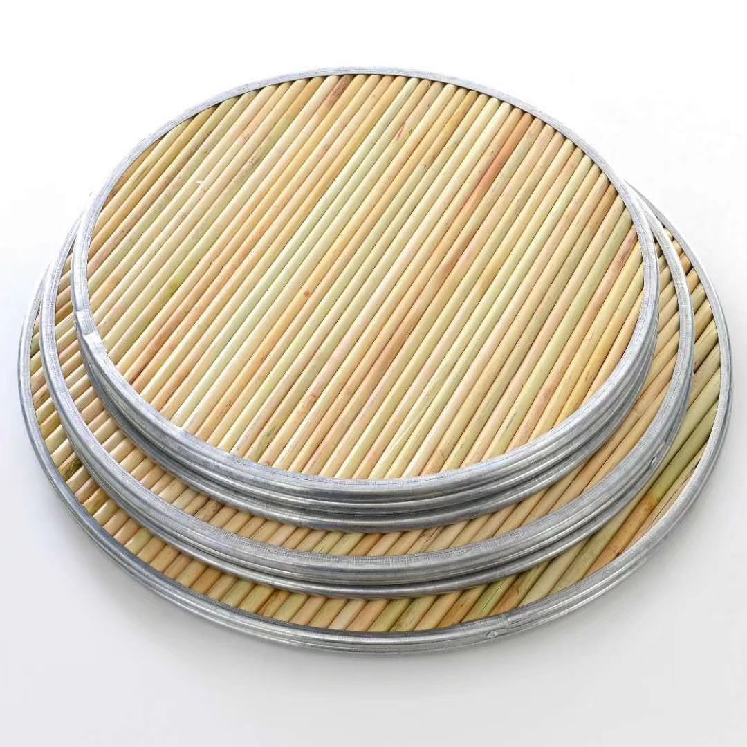 欧丽嘉 纯手工高粱杆盖垫圆形双层盖帘放饺子篦子子垫饺子托盘盖垫