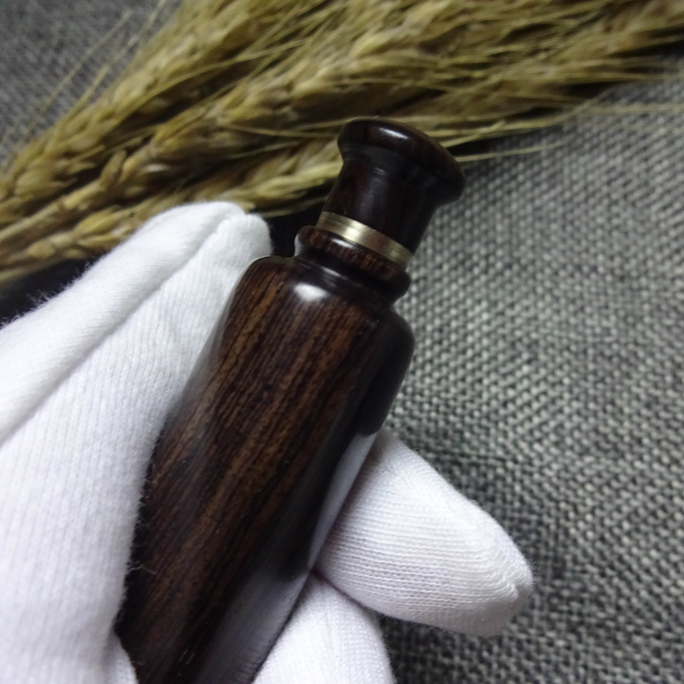 收藏品艺术品摆件经典乌木紫光檀手工鼻烟壶把手件特色把玩工艺品