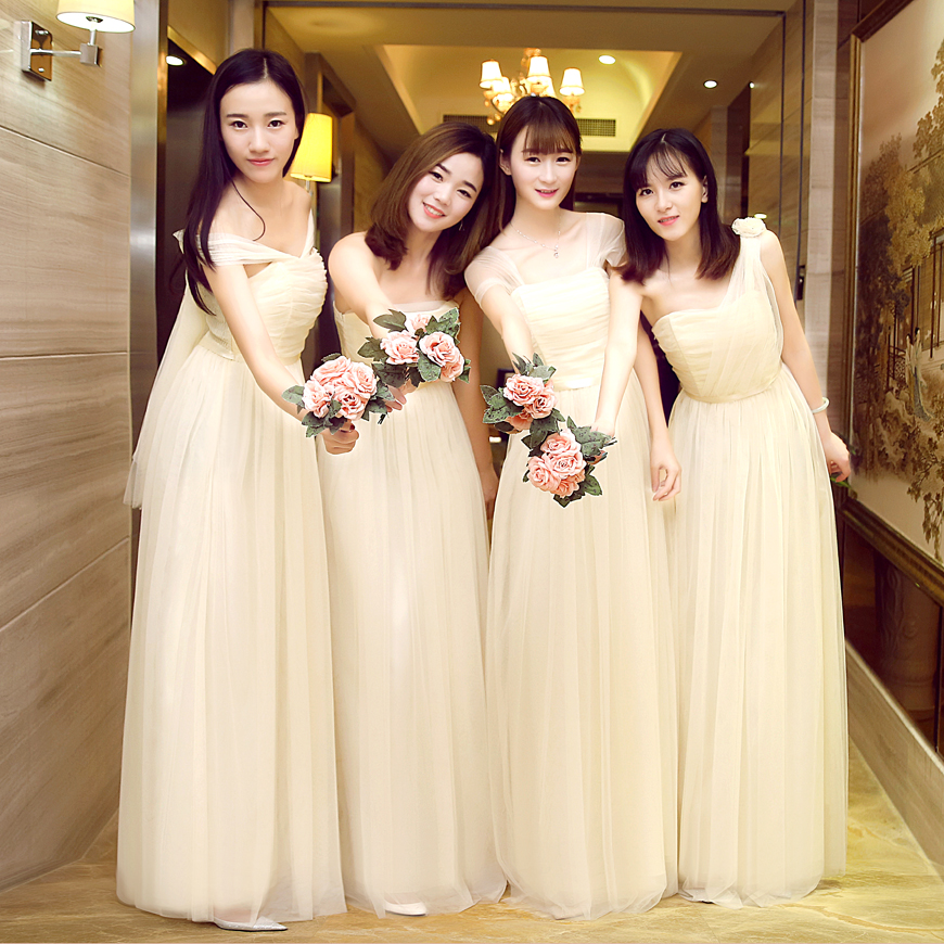 新款式2021新款伴娘礼服长款显瘦伴娘团姐妹裙伴娘服毕业表演服小礼服