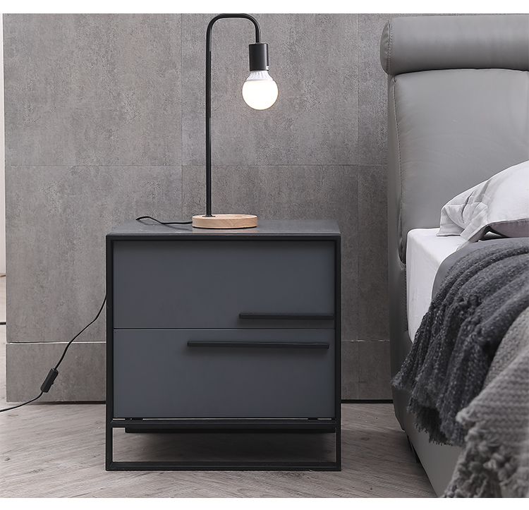 楚梵床头柜北欧不锈钢轻奢创意床头柜主卧时尚床边柜储物柜子简约现代