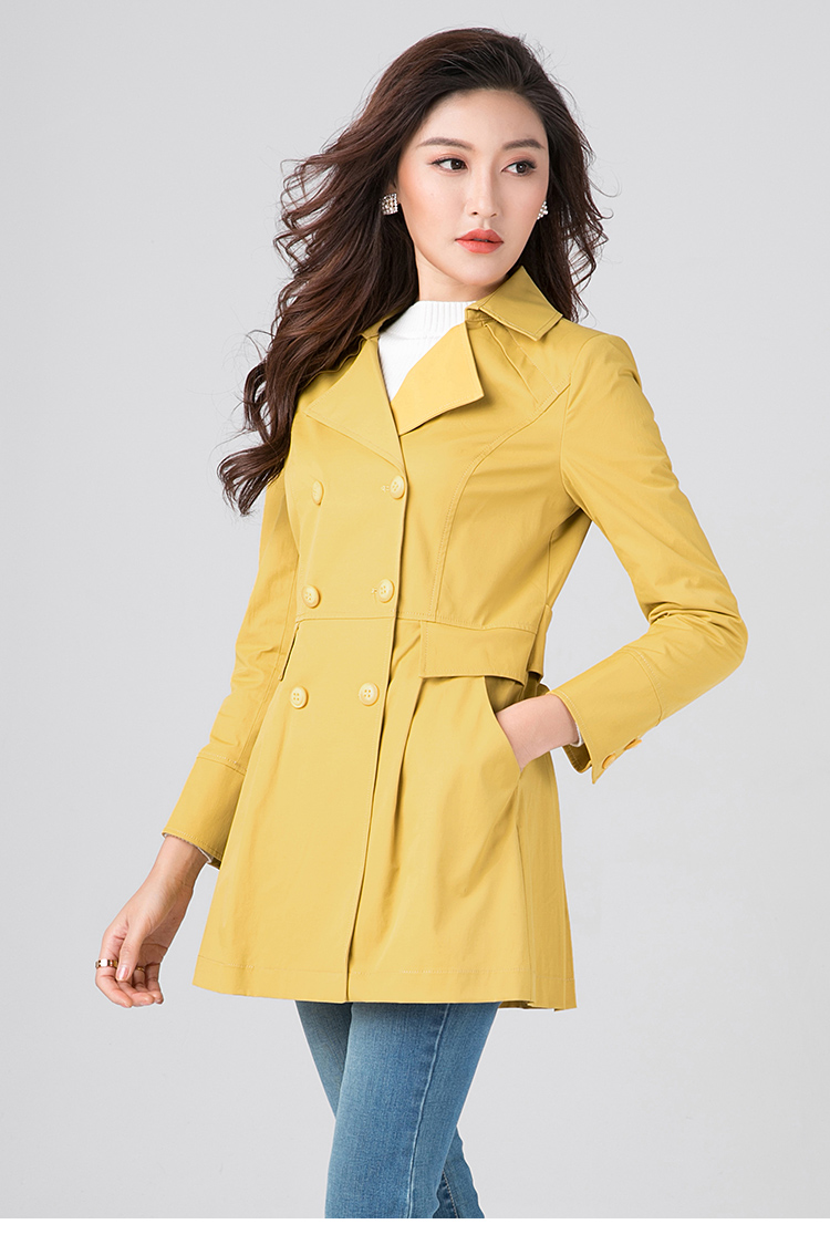 逸阳上衣逸阳秋季新款修身显瘦中长款风衣